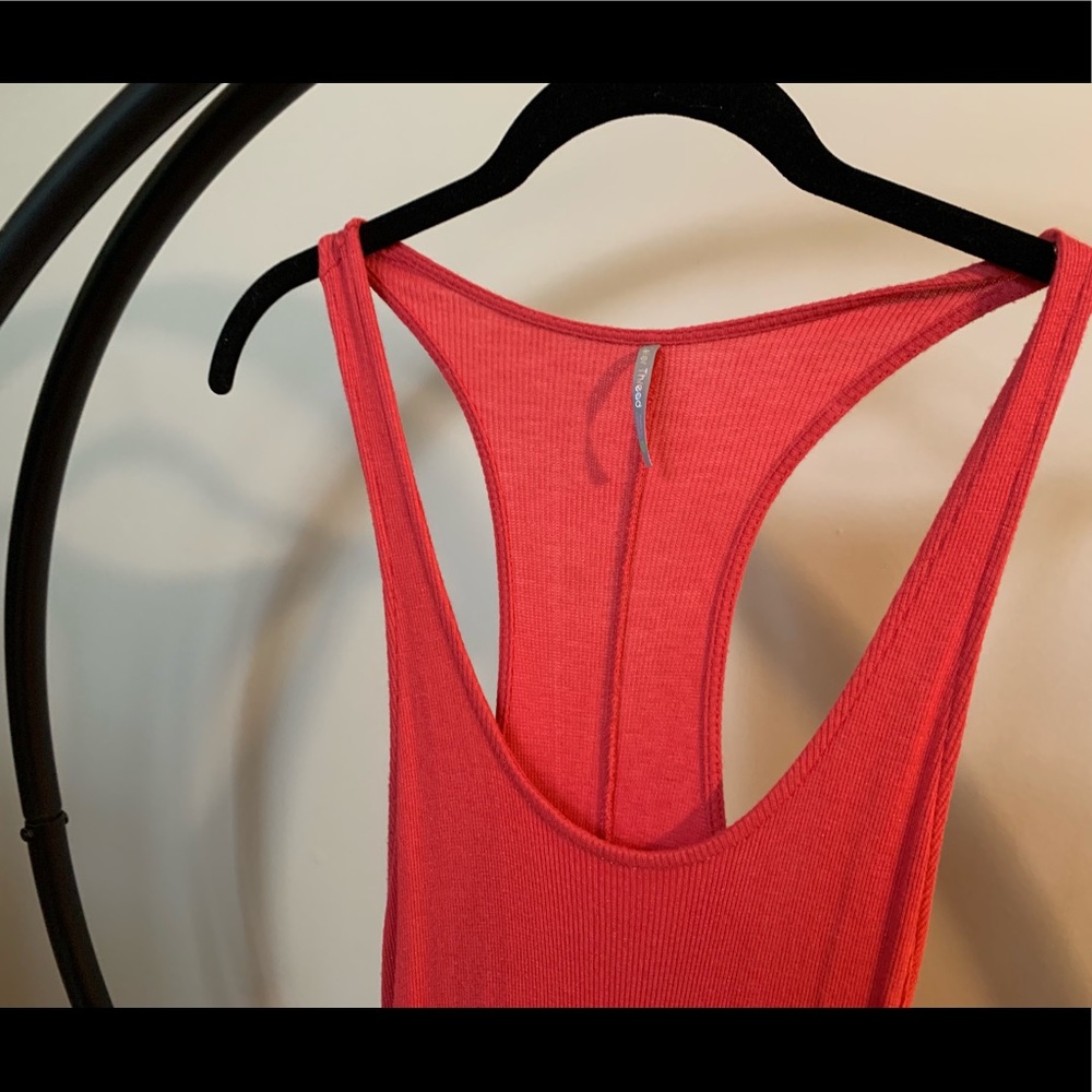 Ribbed Racerback High Low Tank Dress - Picture 2 of 3
